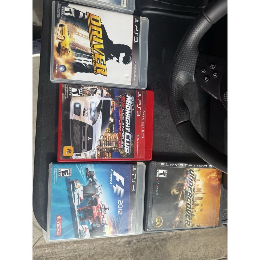 Logitech Driving Force PS3 Racing Wheel Pedals + 12 Game Lot Tested - Picture 13 of 15
